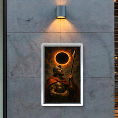 St Longinus holding the spear beneath eclipsed sky poster 2