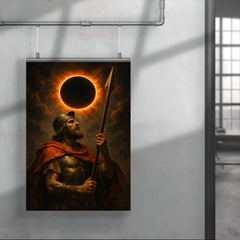 St Longinus holding the spear beneath eclipsed sky poster 4