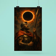 St Longinus holding the spear beneath eclipsed sky poster 6