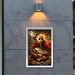 St Marina hammering the demon in prison poster 2