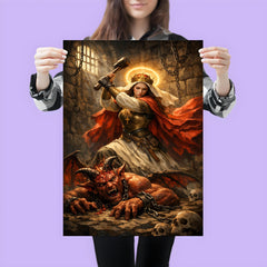 St Marina hammering the demon in prison poster 3