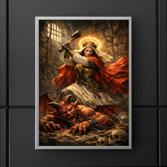 St Marina hammering the demon in prison poster 5