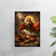 St Marina hammering the demon in prison poster 7