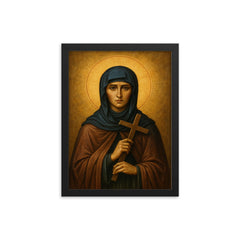 St Marina the Monk in hidden sanctity framed print on a plain backdrop in size 12"x16".