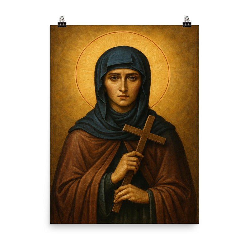 St Marina the Monk in hidden sanctity poster on a plain backdrop in size 8
