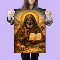 St Moses the Black desert icon poster 3