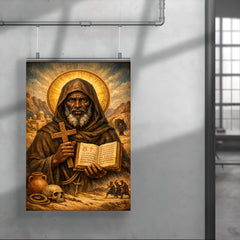 St Moses the Black desert icon poster 4