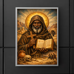 St Moses the Black desert icon poster 5