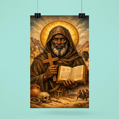 St Moses the Black desert icon poster 6