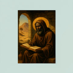 St Moses the Black in desert cell poster 8