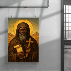 St Moses the Black in desert monastic robes poster 4