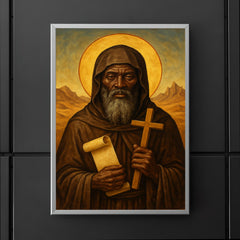 St Moses the Black in desert monastic robes poster 5