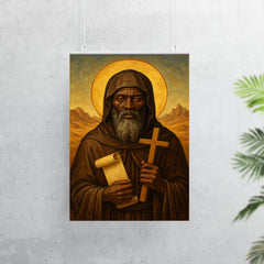 St Moses the Black in desert monastic robes poster 7