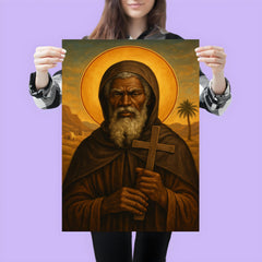 St Moses the Black with desert cross poster 3
