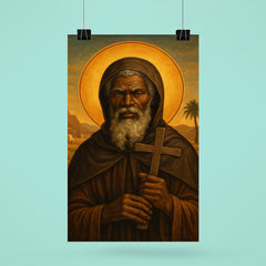 St Moses the Black with desert cross poster 6