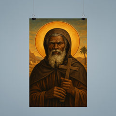 St Moses the Black with desert cross poster 9