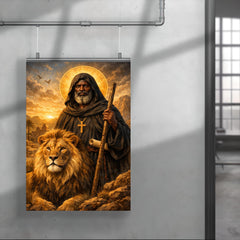 St Moses the Black with desert lion poster 4