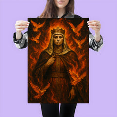 St Olga of Kyiv among burning doves poster 3
