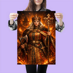 St Olga of Kyiv in firelit regalia poster 3