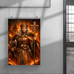 St Olga of Kyiv in firelit regalia poster 4