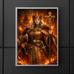 St Olga of Kyiv in firelit regalia poster 5