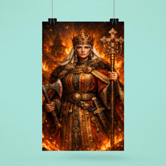 St Olga of Kyiv in firelit regalia poster 6
