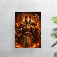 St Olga of Kyiv in firelit regalia poster 7