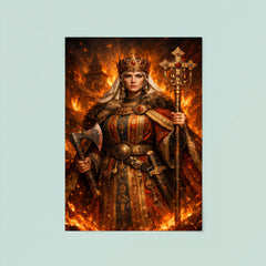 St Olga of Kyiv in firelit regalia poster 8