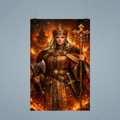 St Olga of Kyiv in firelit regalia poster 9