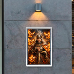 St Olga of Kyiv with burning doves poster 2