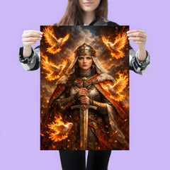 St Olga of Kyiv with burning doves poster 3
