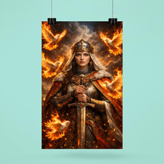 St Olga of Kyiv with burning doves poster 6