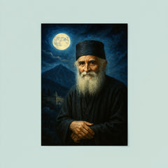 St Paisios beneath Athonite moonlight poster 8