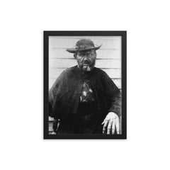 St. Damien of Molokai framed print on a plain backdrop in size 12"x16".
