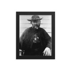St. Damien of Molokai framed print on a plain backdrop in size 8"x10".