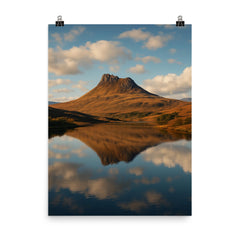 Stac Pollaidh Scotland poster on a plain backdrop in size 8"x10".