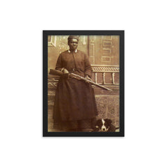 Stagecoach Mary Fields framed print on a plain backdrop in size 12"x16".