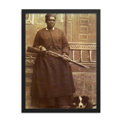 Stagecoach Mary Fields framed print on a plain backdrop in size 18"x24".