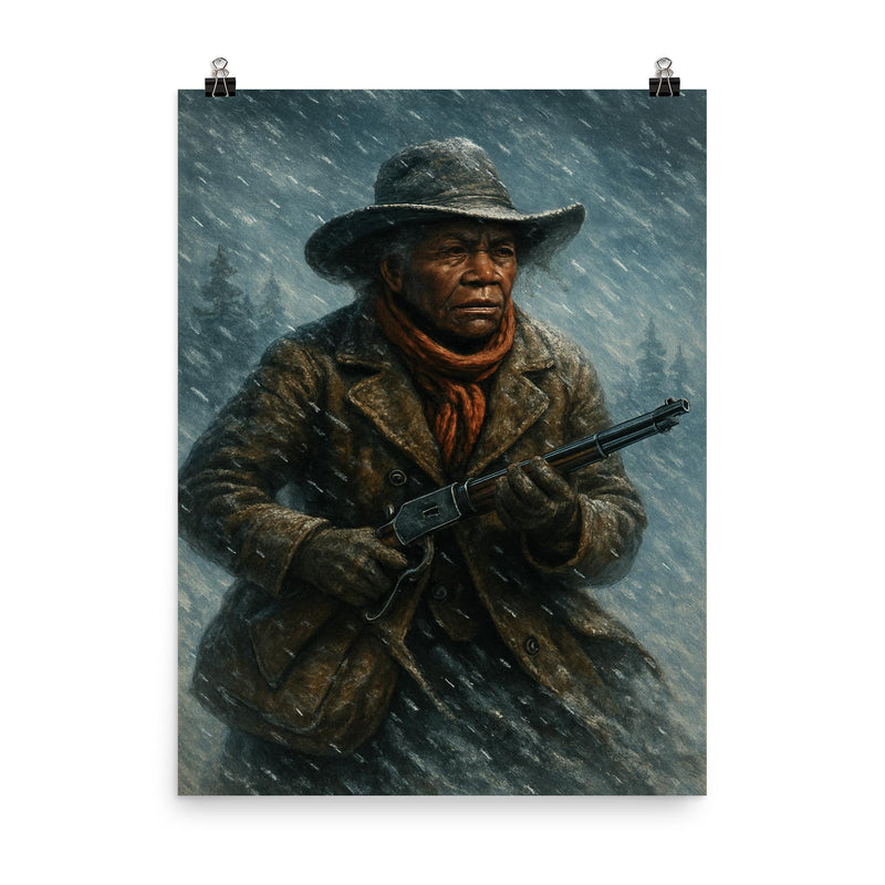 Stagecoach Mary Fields under Montana blizzard poster on a plain backdrop in size 8