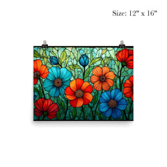 Stained glass window flowers poster 3