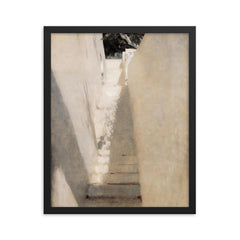 Staircase in Capri by John Singer Sargent framed print on a plain backdrop in size 16"x20".