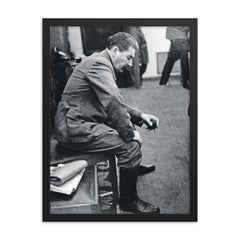 Stalin Informed of Germany's Invasion Inside the Kremlin, June 22, 1941 framed print on a plain backdrop in size 18"x24".