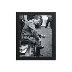 Stalin Informed of Germany's Invasion Inside the Kremlin, June 22, 1941 framed print on a plain backdrop in size 8"x10".