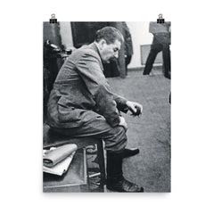 Stalin Informed of Germany's Invasion Inside the Kremlin, June 22, 1941 poster on a plain backdrop in size 8"x10".