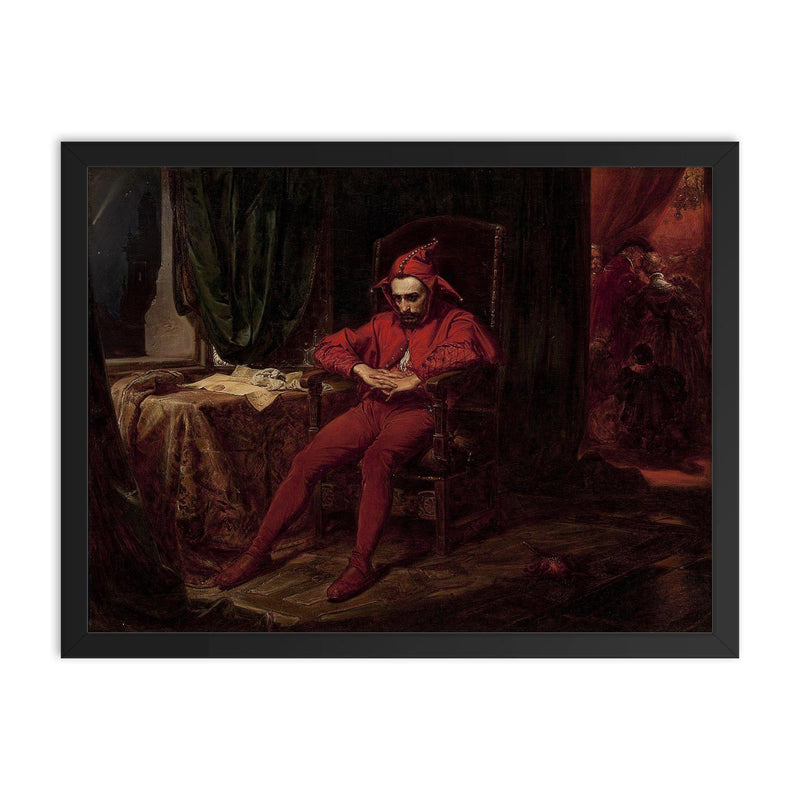 Stanczyk by Jan Matejko framed print on a plain backdrop in size 18