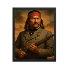 Stand Watie framed print on a plain backdrop in size 16"x20".