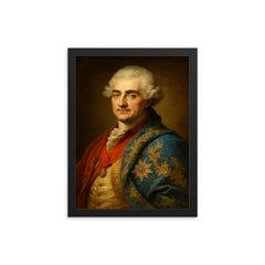 Stanisław August Poniatowski framed print on a plain backdrop in size 12"x16".