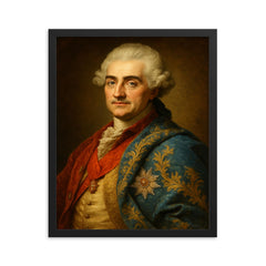 Stanisław August Poniatowski framed print on a plain backdrop in size 16"x20".