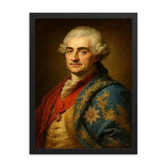 Stanisław August Poniatowski framed print on a plain backdrop in size 18"x24".