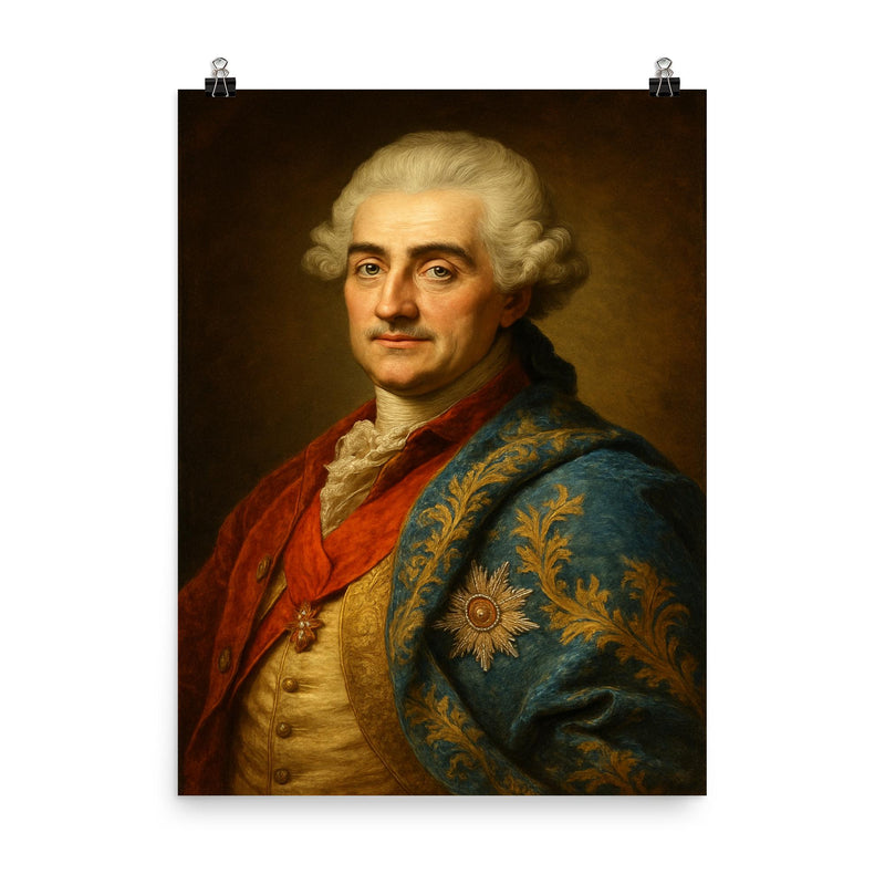 Stanisław August Poniatowski poster on a plain backdrop in size 8